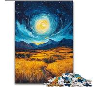 1000 Pieces Puzzle Gifts Rice Fields Under The Night Sky Jigsaw Puzzles for Adults 50X75CM Challenging DIY Brain Teaser for Teenagers
