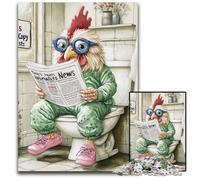 1000 Pieces Puzzle Gifts Rooster Go Toilet Difficult Puzzles for Adults for Birthdays And Holidays 50x75CM/19.68x29.52inch