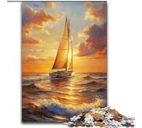 1000 Pieces Puzzle Gifts Sailboat Sailing on The Sea cardboard Jigsaw Puzzles for Adults 26X38CM Ideal for Lover, Perfect Christmas, New Year, Valentine's Gift