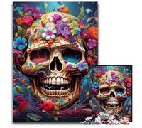1000 Pieces Puzzle Gifts Skull Puzzles for Adults Relax & Challenge, Colorful Home Decor Art, for Friends 26X38CM/10.23x14.96inch