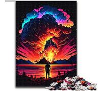 1000 Pieces Puzzle Gifts Sky on Fire Jigsaw Puzzles for Adults size 26x38cm Perfect for Teenagers & Collectors, Ideal Home Decor & Travel Gift