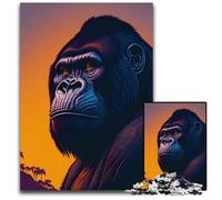 1000 Pieces Puzzle Gifts Sunset Gorilla Magic Puzzles for Adults Intricate Design for Teenagers DIY Decor And BrainBoosting Fun 1000 PCS(75x50cm)