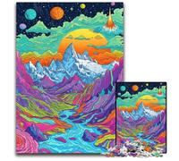 1000 Pieces Puzzle Gifts The Colorful Psychedelia of Mont BlancPaper Puzzles for Teenagers & Family Fun - DIY Brain Teaser Game Gift 1000 PCS(38x26cm)