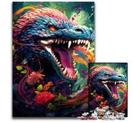 1000 Pieces Puzzle Gifts The Colorful Psychedelia of The Emerald Lake SnakePaper Puzzles for Teenagers & Family Fun - DIY Brain Teaser Game Gift 1000 PCS(38x26cm)