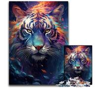 1000 Pieces Puzzle Gifts The Colorful Psychedelia of The Mysterious TigerPaper Puzzles for Teenagers & Family Fun - DIY Brain Teaser Game Gift 1000 PCS(38x26cm)