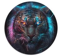 1000 Pieces Puzzle Gifts Tiger Painting Round JigsawPuzzle 1000 Pieces for Adults for Home Decor, Ideal Christmas & New Year Gift for Teenagers 1000pcs (67.5x67.5cm)