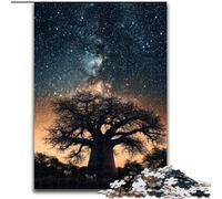 1000 Pieces Puzzle Gifts Tree Under The Starry Sky Jigsaw Puzzles for Adults Family Interaction & Brain Challenge, Family Activity Challenge 26X38CM