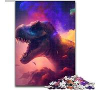 1000 Pieces Puzzle Gifts Tyrannosaurus Rex Nebula Jigsaw Puzzles for Adults size 26x38cm Family Game Night Fun, DIY Decorative Artwork