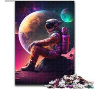 1000 Pieces Puzzle Gifts Universe Planet Astronaut Jigsaw Puzzles 1000 Pieces for Adults Challenging Brain Teaser for Teenagers, Family Fun, DIY Home Decor Gift size : 50x75cm