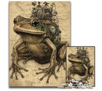1000 Pieces Puzzle Gifts Vintage Science Frog Difficult Puzazles for Adults for Home DecorHoliday Fun 1000 PCS(38x26cm)