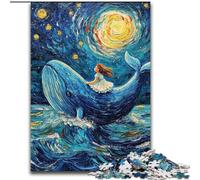 1000 Pieces Puzzle Gifts Whales in The Night Sky cardboard Jigsaw Puzzles for Adults 26X38CM Ideal for Lover, Perfect Christmas, New Year, Valentine's Gift