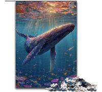 1000 Pieces Puzzle Gifts Whales Under The Sea 1000 Piece Jigsaw Puzzles for Adults, Ideal for Office, Bedroom, Living Room Decor (Size 26x38cm)