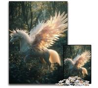 1000 Pieces Puzzle Gifts White Unicorn with Wings Impossible Jigsaw Puzzles for Adults for Family And Friends Suitable for Ages 14 1000 PCS(75x50cm)