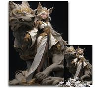 1000 Pieces Puzzle Gifts Wolf And Pretty Woman Jigsaw Puzzles for Adults for Teenagers Family Fun DIY Brain Teaser Game Gift 1000 PCS(75x50cm)