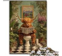 1000 Pieces Puzzle Gifts Yak on The Toilet 1000 Piece Jigsaw Puzzles for Adults, Ideal for Office, Bedroom, Living Room Decor (Size 50x75cm)