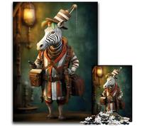 1000 Pieces Puzzle Gifts Zebra Traveler Art Wooden Jigsaw Ideal for Lover Perfect Christmas New Year Valentine's Gift 1000 PCS(38x26cm)