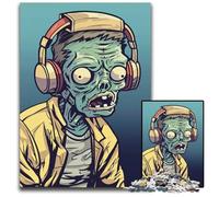 1000 Pieces Puzzle Gifts Zombie Listen Music Difficult Puzzles for Adults Family Game Night Fun DIY Decorative Artwork 1000 PCS(75x50cm)