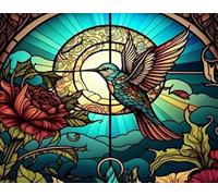1000 Pieces Puzzle - Hummingbirds Birds Colourful Flower Art Oil Painting - For Adult Family Stress Relief Puzzle Toys - Memory Cognition Game - Home Decoration Kw160Zw