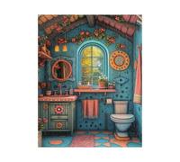 1000 Pieces Puzzle - Whimsical Little Fairy House Bathroom. Magical Fairy Tale Cottage Jigsaw Puzzle. Gift For Birthday, Holiday And Get Well. Fun Activity