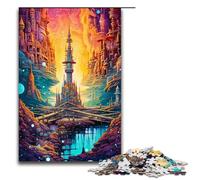 1000 Pieces Puzzles Amazing Towers Jigsaw Puzzles for Adults Wood Jigsaw Educational Game 75x50cm