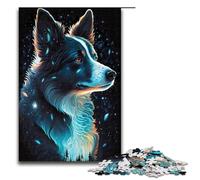 1000 Pieces Puzzles Border Collie Dog Jigsaw Puzzles for Adults Wood Jigsaw Educational Game 75x50cm