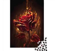 1000 Pieces Puzzles Burning Rose4 Jigsaw Puzzles for Adults Woodenboard Puzzles Home Decoration Puzzle Toys 1000pcs (75x50cm)
