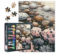 1000 Pieces Puzzles for Adults A Group of Rocks on a River Jigsaw Puzzles Tranquil Riverbed Minimalist Puzzle Games for Adults 50x70cm