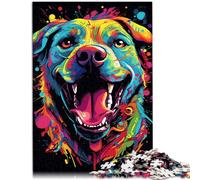 1000 Pieces Puzzles for Adults A happy naughty dog family fun games 26x38cm Stress Reliever Difficult Challenge for teenager Age 14 Up