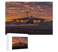 1000 Pieces Puzzles for Adults - A Large Cargo Aircraft Taking Off Against Funny Jigsaw Puzzles - Unique Brain Teaser, for Puzzle Enthusiasts