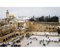 1000 Pieces Puzzles for Adults - A Snow Covered Western Wall Jerusalem Israel Funny Puzzles Brain Challenge Educational Game Relaxation Pastime Entertainment Activity Decorative Puzzle
