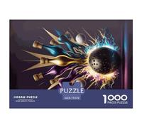 1000 Pieces Puzzles for Adults Abstract Bowling Artwork Square Puzzle for Adults & Wooden Puzzles Home Decor 1000pcs (75x50cm)