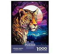 1000 Pieces Puzzles for Adults Abstract Leopard Night Moo Adult Puzzles Brain Teaser Game Enhance Memory Unique Gifts for Birthday And Christmas 38x26cm/1000pcs