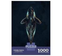 1000 Pieces Puzzles for Adults Abstract Orca Whale Illustration Jigsaw Puzzle Hands-on Game Home Decoration Unique Gifts for Birthday And Christmas 70x50cm/1000pcs