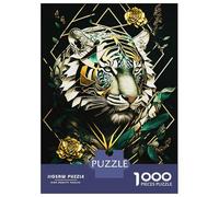 1000 Pieces Puzzles for Adults Abstract Silver Tiger Puzzle for Adults Toy Wall Decor Analysis And Logic Unique Gifts for Birthday And Christmas 70x50cm/1000pcs