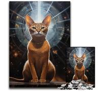 1000 Pieces Puzzles for Adults Abyssinian Cat Portrait14 Wooden Jigsaw Puzzles Creative Family GameHome Decor for Teenagers 1000 PCS(75x50cm)