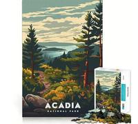 1000 Pieces Puzzles for Adults Acadia National Park Poster Flawless Fit Art Brain Challenge Fun Rest Time Play Birthday Mind Gift (50x75cm)