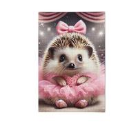 1000 Pieces Puzzles for Adults - Adorable Hedgehog Ballerina Wooden Puzzle Environmentally Friendly No Odor Challenging Educational Fun Family Activities Games Toys Gifts
