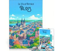 1000 Pieces Puzzles for Adults Affiche Blois Ville Royale | 38x26cm Birthday present Wishlist with Santa Claus Birthday Present, Gifts,