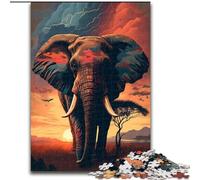 1000 Pieces Puzzles for Adults African Elephant Wooden Puzzles Challenging Brain Teaser for Teenager, Family Game Night Fun (Size 26x38cm)
