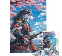1000 Pieces Puzzles for Adults Alaskan Dog Samurai Adult Puzzles Brain Teaser Game Enhance Memory Unique Gifts for Birthday And Christmas (38x26cm)