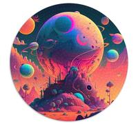 1000 Pieces Puzzles for Adults Alien Landscape Round Paper Jigsaw Puzzles Perfect for Teenagers & Family Fun, for Birthdays 67.5x67.5 cm