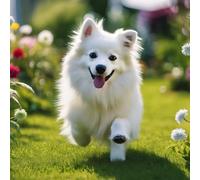 1000 Pieces Puzzles for Adults - American Eskimo Dog in The Garden Challenging Brain Puzzle Games Decorative Jigsaw Puzzles for Recreational Activities