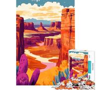 1000 Pieces Puzzles for Adults American Wild West Canyon Landscape Art Brain Intelligence Challenge Addictive Toys Fun Games Family Activities Secret Santa Gifts (Size 38x26cm)