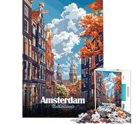 1000 Pieces Puzzles for Adults Amsterdam Netherlands Cityscape Art Toy Intellectual Game Educational Games But Fun And Humorous Secret Santa Gifts (size 38x26cm)