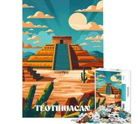 1000 Pieces Puzzles for Adults Ancient Teotihuacan for Educational Game Challenge Toy Hands-on Game Home Art Decor Secret Santa Gifts (Size 38x26cm)