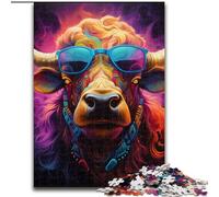 1000 Pieces Puzzles for Adults Animal Buffalo Jigsaw Puzzle Made of cardboard, Ideal Holiday Or Birthday Gift, Party Game Toy 1000pcs(26x38cm)