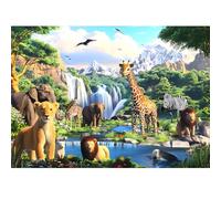 1000 Pieces Puzzles for Adults,Animal World Jigsaw Puzzles 1000 Pieces Lions Elephants Giraffe Animals Puzzles Games Unique Cool Puzzles Family Activity Great Gift for Family Friends 28x20 in