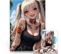 1000 Pieces Puzzles for Adults Anime Girl with Tattoos Herausfordernd Schwierig Geburtstagsgeschenk, Geschenke, Wandkunst38x52cm