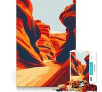 1000 Pieces Puzzles for Adults Antelope Canyon Arizona Neat Cut Decor Cognitive Teaser Toy Free Time Play Birthday Art Gift (38x52cm)