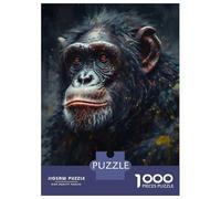 1000 Pieces Puzzles for Adults Ape Chimpanzee Portrait Jigsaws for Adults Relax Games Enhance Memory Unique Gifts for Birthday And Christmas 52x38cm/1000pcs